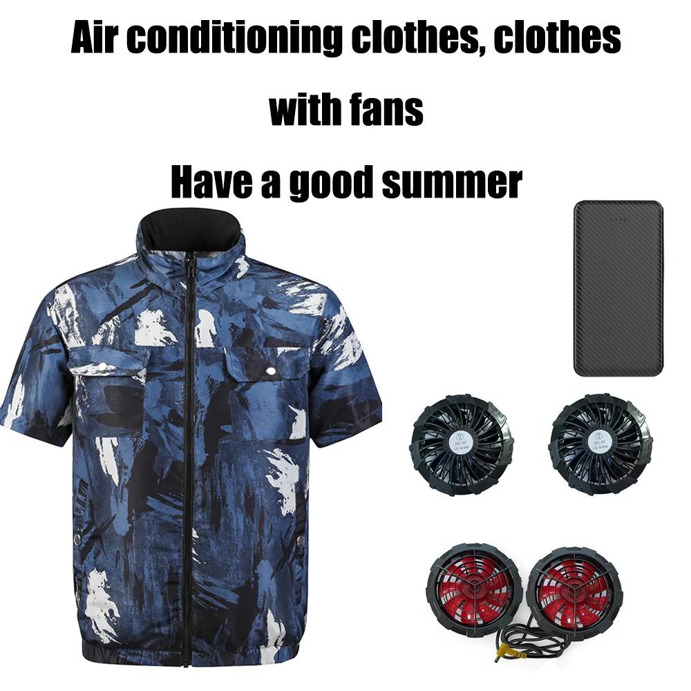 Men Summer Air Conditioning Clothing Fan Cooling Vest 2023 New USB Charging Cooling Sport Man Outdoor Coat Travel Be
